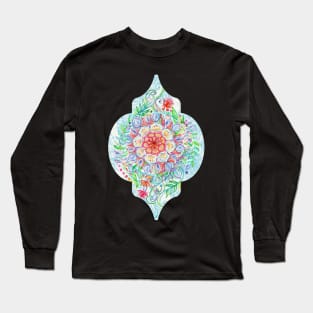 Messy Boho Floral in Rainbow Hues Long Sleeve T-Shirt